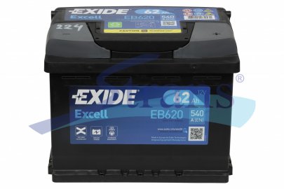 АКУМУЛЯТОР 12V 62AH 540A EXCELL R+ 242*175*190MM EB620
