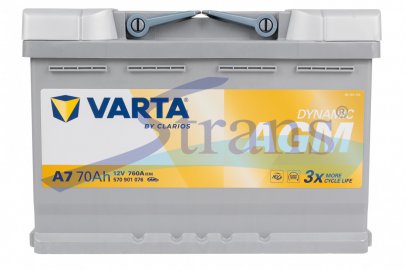 АКУМУЛЯТОР AGM 12V 70AH 760A R+ DYNAMIC 278*175*190MM 570901076